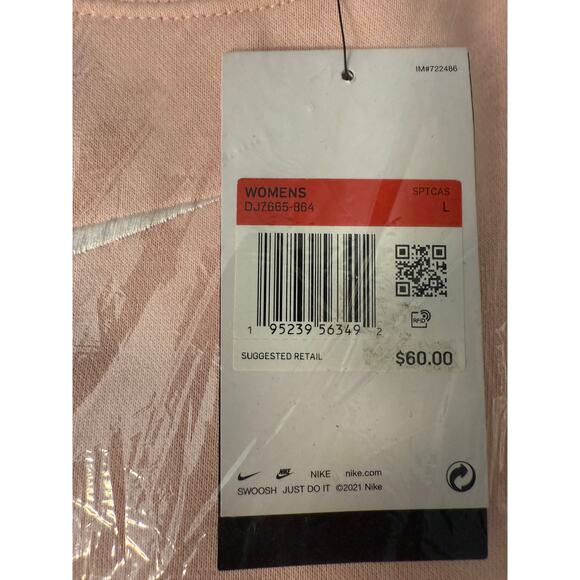 NEW Nike Phoenix Fleece Crew Women’s Sweatshirt Pink Size Large DJ7665‑864 - Picture 9 of 11